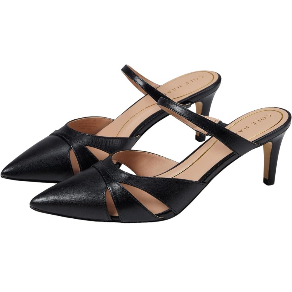 Cole Haan Vandam Dress Mule Pointed Toe Genuine Leather Mule Black Size 8 B NWOT
